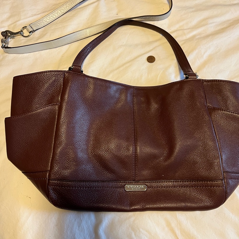 Coach Dark Brown Leather Shoulder Bag
